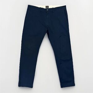 J. Crew Men's Chino Pants Size 34 x 30 Navy Blue Stretch Mid Rise Pockets GUC